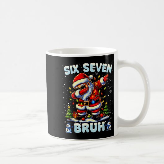 67 Six Seven Burh Funny Christmas 6 7 Meme Men Wom Koffiemok (Rechts)