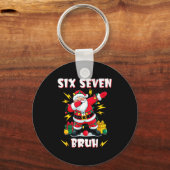 67 Six Seven Burh Funny Christmas 6 7 Meme Men Wom Sleutelhanger (Voorkant)