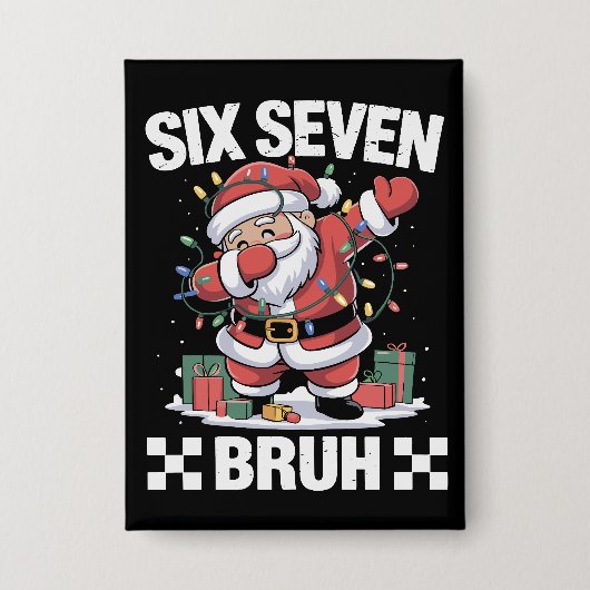 67 Six Seven Burh Grappig Kerst 6 7 Meme  Button (Voorkant)