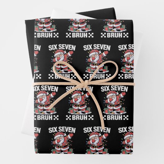 67 Six Seven Burh Grappig Kerst 6 7 Meme Inpakpapier Vel (In situ)