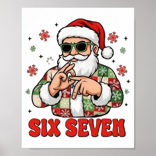 67 Six Seven Burh Grappige Kerstmis 6 7 Meme Manne Poster (Voorkant)
