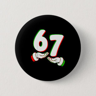 67 Six Seven Burh Grappige Kerstmis 6 7 Meme Manne Ronde Button 5,7 Cm