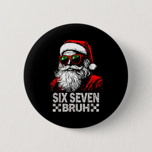 67 Six Seven Burh Grappige Kerstmis 6 7 Meme Manne Ronde Button 5,7 Cm