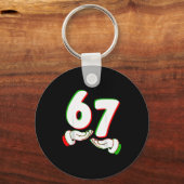 67 Six Seven Burh Grappige Kerstmis 6 7 Meme Manne Sleutelhanger (Voorkant)