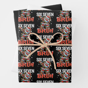 67 Six Seven Burh Kerstman Dab Kerstmis 6 7 Meme  Inpakpapier Vel