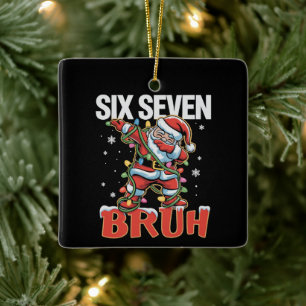 67 Six Seven Burh Kerstman Dab Kerstmis 6 7 Meme  Keramisch Ornament