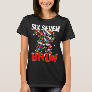 67 Six Seven Burh Kerstman Kerstmis 6 7 Meme Manne T-shirt
