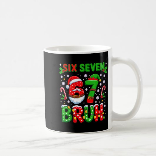67 Six Seven Burh Kerstmis 6 7 Meme Koffiemok (Rechts)