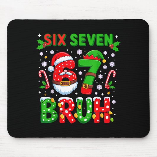 67 Six Seven Burh Kerstmis 6 7 Meme  Muismat (Voorkant)