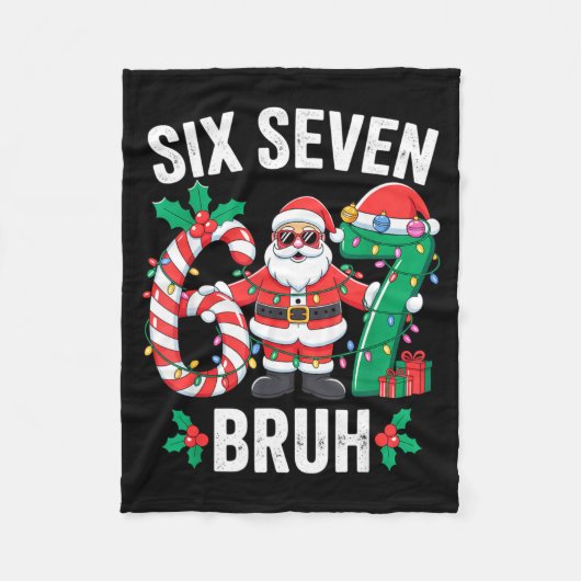 67 Six Seven Burh Kerstmis 6 7 Meme Pyjama's Gen A Fleece Deken (Voorkant)