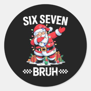67 Six Seven Burh Kerstmis 6 7 Meme Ronde Sticker