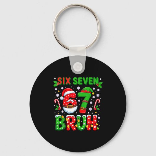 67 Six Seven Burh Kerstmis 6 7 Meme  Sleutelhanger (Voorkant)