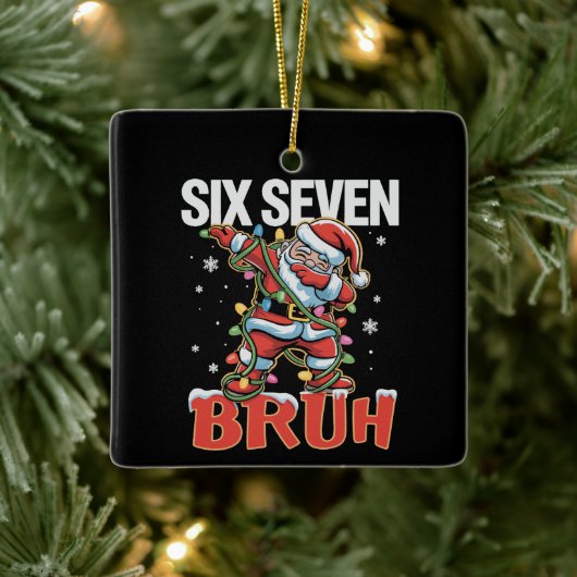 67 Six Seven Burh Santa Dab Christmas 6 7 Meme  Keramisch Ornament (Boom)