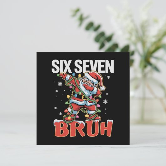 67 Six Seven Burh Santa Dab Kerstmis 6 7 Meme  Feestdagenkaart (Staand voorkant)