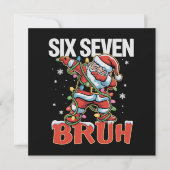 67 Six Seven Burh Santa Dab Kerstmis 6 7 Meme  Feestdagenkaart (Voorkant)