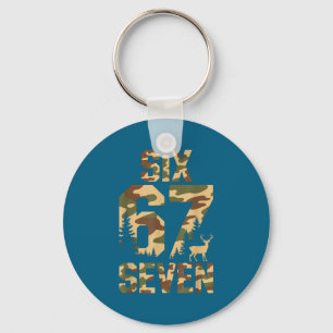 67 Six Seven Camo Hertenbok Meme Grappig Jagen Bui Sleutelhanger