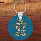 67 Six Seven Camo Hertenbok Meme Grappig Jagen Bui Sleutelhanger (Voorkant)