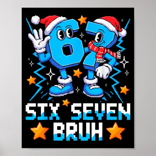 67 Six Seven Christmas Bruh Funny Italian Brainrot Poster (Voorkant)