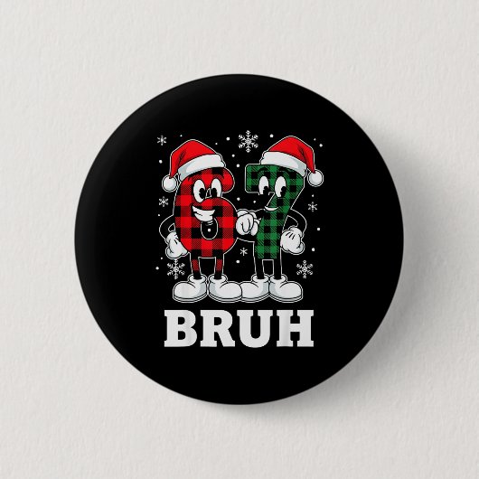 67 Six Seven Christmas Bruh Funny Italian Brainrot Ronde Button 5,7 Cm (Voorkant)