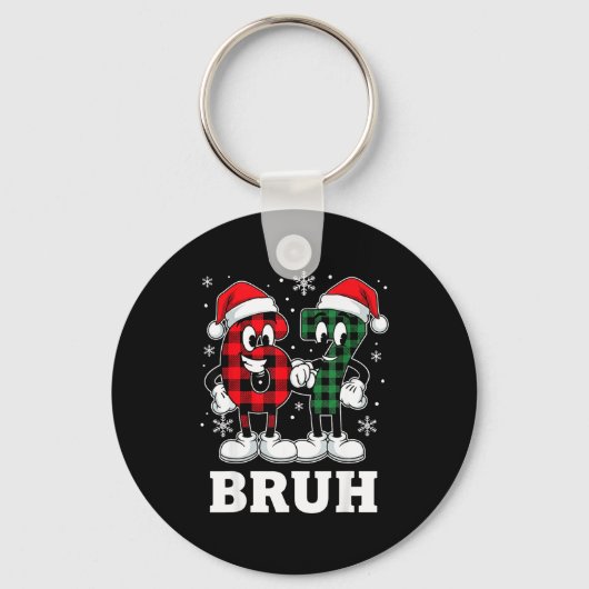 67 Six Seven Christmas Bruh Funny Italian Brainrot Sleutelhanger (Voorkant)