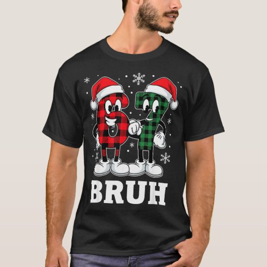 67 Six Seven Christmas Bruh Funny Italian Brainrot T-shirt (Voorkant)