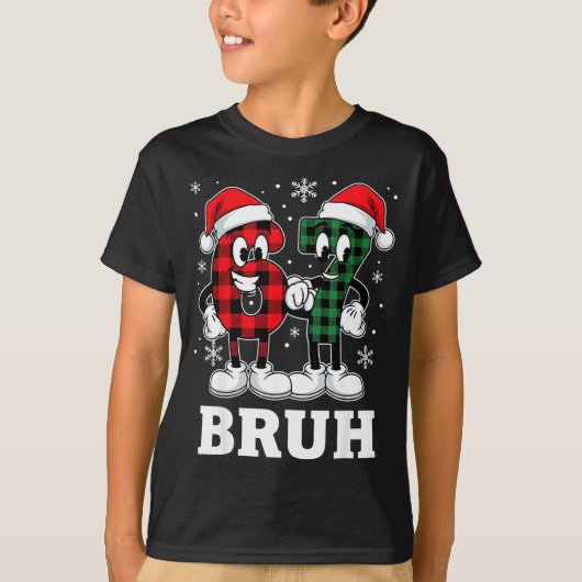 67 Six Seven Christmas Bruh Funny Italian Brainrot T-shirt (Voorkant)