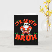 67 Six Seven Christmas Bruh Santa Six Seven Christ Kaart (Gele Bloem)