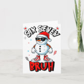 67 Six Seven Christmas Bruh Snowman Funny Kids Boy Kaart (Voorkant)