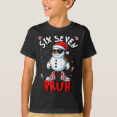 67 Six Seven Christmas Bruh Snowman Funny Kids Boy T-shirt (Voorkant)
