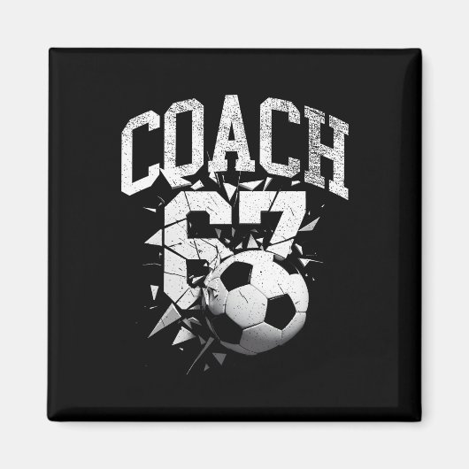 67 Six Seven Coach Voetbal Gen Alpha Brainrot Meme Magneet (Voorkant)