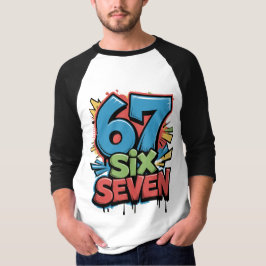 67 Six Seven Colorful Pop Art Graphic Tee for Fun  T-shirt