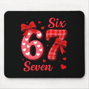 67 Six Seven Coquette Boog Meisjes Kinderen Valent Muismat