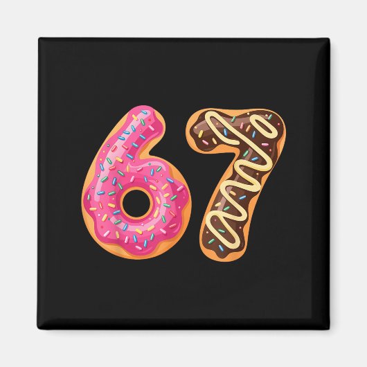 67 Six Seven Donut Meme Funny Sweet Sprinkles Magneet (Voorkant)