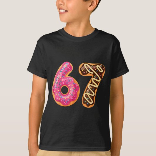 67 Six Seven Donut Meme Funny Sweet Sprinkles  T-shirt (Voorkant)