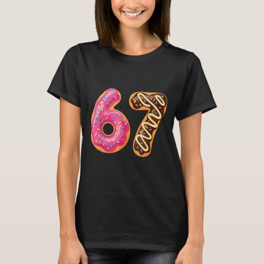 67 Six Seven Donut Meme Funny Sweet Sprinkles  T-shirt (Voorkant)