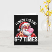 67 Six Seven Funny Christmas 6 7 Santa Meme Men Wo Kaart (Gele Bloem)