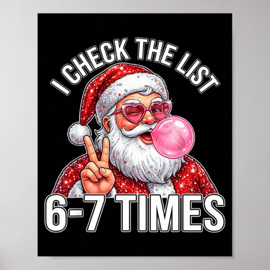 67 Six Seven Funny Christmas 6 7 Santa Meme Men Wo Poster (Voorkant)