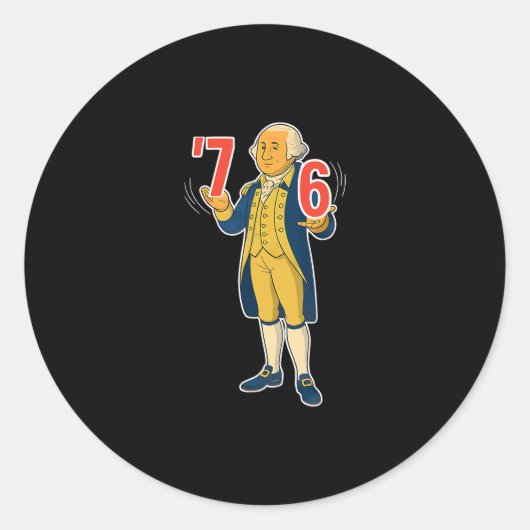 67 Six Seven Funny George Washington Meme Ronde Sticker (Voorkant)
