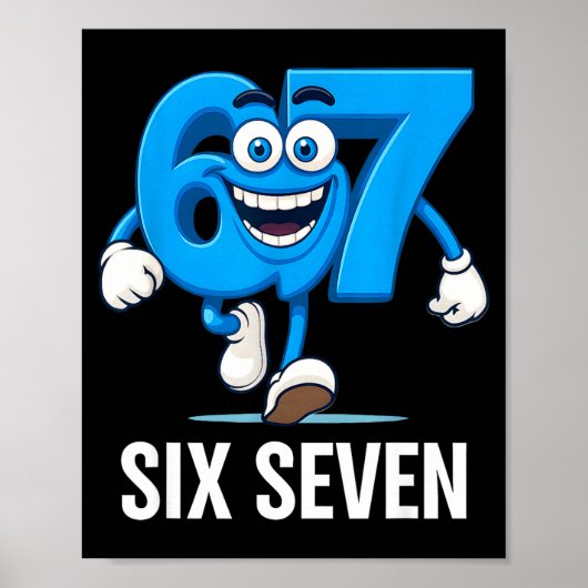 67 Six Seven Funny Italian Brainrot Kids Gaming Vi Poster (Voorkant)