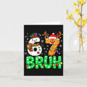 67 Six Seven Funny Snowman Reindeer Bruh 6 7 Meme  Kaart (Gele Bloem)