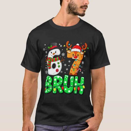67 Six Seven Funny Snowman Reindeer Bruh 6 7 Meme T-shirt (Voorkant)