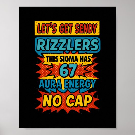 67 Six Seven Get Sendy Meme Ontwerp Grappig 6 7 Si Poster (Voorkant)