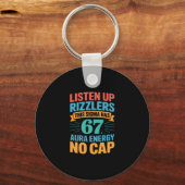 67 Six Seven Get Sendy Meme Ontwerp Grappig 6 7 Si Sleutelhanger (Voorkant)
