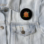 67 Six Seven Gingerbread House Funny Teacher Chris Ronde Button 5,7 Cm (In situ)