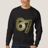 67 Six Seven Gold Typography Black  Trui (Voorkant)