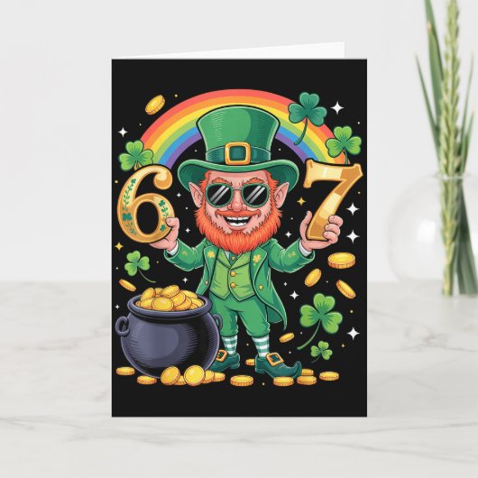 67 Six Seven Grappige 6 7 Meme St Patricks Dag Lep Kaart (Voorkant)