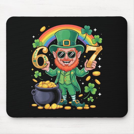 67 Six Seven Grappige 6 7 Meme St Patricks Dag Lep Muismat (Voorkant)