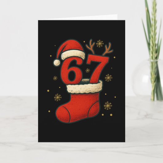 67 Six Seven Grappige Gen Alpha Meme Kerstmis 2025 Kaart (Voorkant)