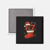 67 Six Seven Grappige Gen Alpha Meme Kerstmis 2025 Magneet (Voorkant / Achterkant)