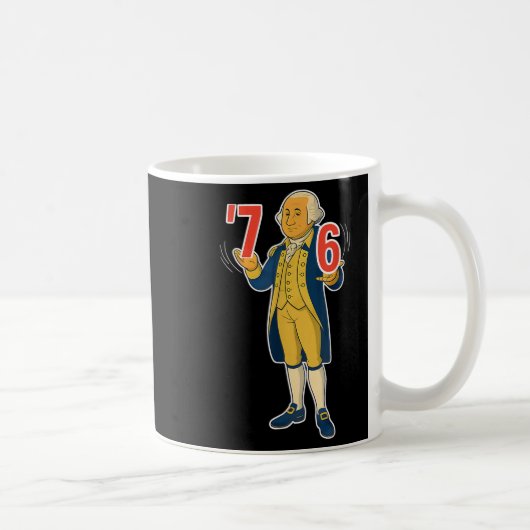 67 Six Seven Grappige George Washington Meme Koffiemok (Rechts)